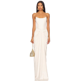 Luxe Corset Drape Maxi Gown