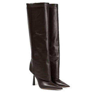 Pointed Toe Knee-High Stiletto Heel Boots