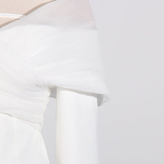 Off-Shoulder Tulle Draped Blazer Dress
