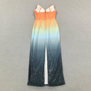 Sequin Ombre Starfish Detail Maxi Dress