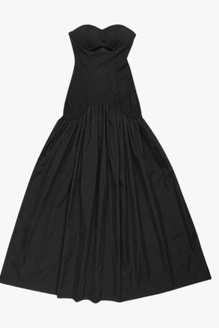 Corset Bodice Long Dress with Structured Fit & Flared Skirt