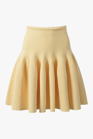 Elegant Knit Two-Piece Set – Sleeveless Crop Top & Flared Mini Skirt