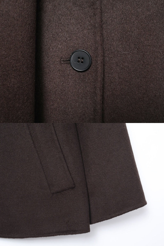 Cozy Wool-Blend Scarf Collar Coat – Long Sleeve, Minimalist Design