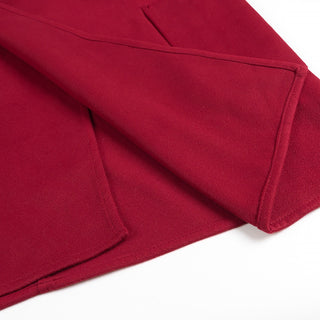 High Neck Asymmetric Wool Blend Coat with Side Pockets