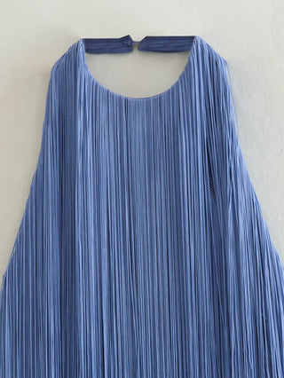 Backless Fringe Halter Mini Dress