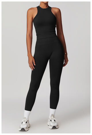 Seamless Sculpt Halter Crop Top & High-Waist Legging Set