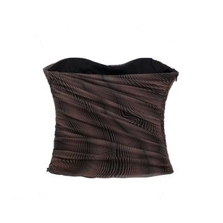 Vada Marble Print Mesh Top