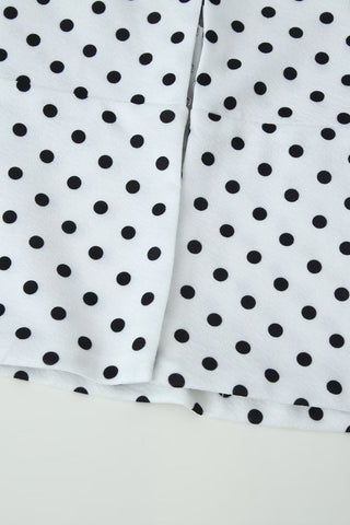 Polka Dot Polyester Halter Neck Sleeveless Top & Flared Pants Set