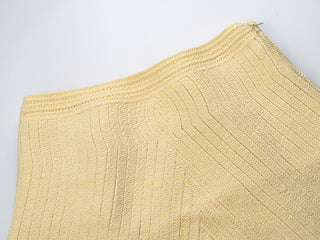 Crystal Embellished Openwork Crochet Long Skirt