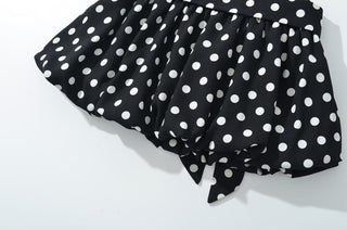 Polka Dot Halter Top & Bubble Mini Skirt Set