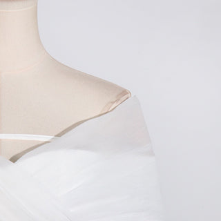Off-Shoulder Tulle Draped Blazer Dress