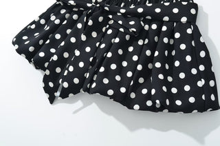Polka Dot Halter Top & Bubble Mini Skirt Set