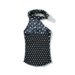 Polka Dot Halter Top & Bubble Mini Skirt Set