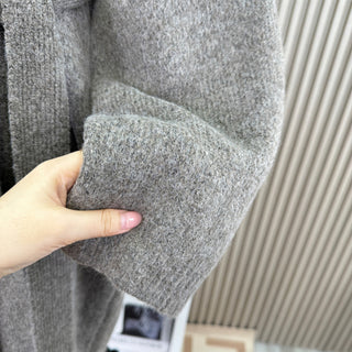 Knit Long Dress with Matching Open Cardigan Set