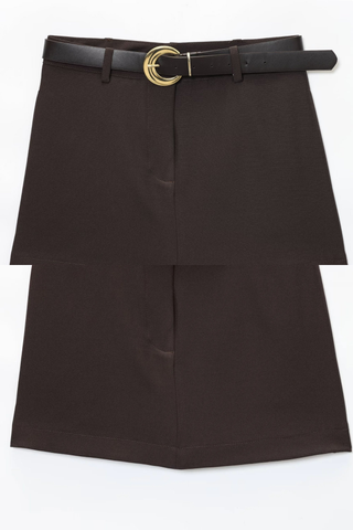 Woven Blazer & Mini Skirt Set – Double-Breasted Design, Long Sleeve Blazer