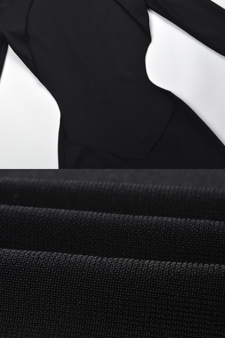 High-Neck Long Sleeve Backless Bodycon Long Dress