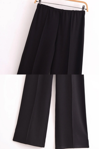 Soft Lounge Relaxed Top & Wide-Leg Pants Set – Lightweight Jersey, Long Sleeve, Minimal Design