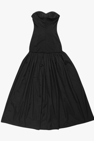 Corset Bodice Long Dress with Structured Fit & Flared Skirt