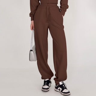 Layered High-Neck Cropped Zip-Up Hoodie
