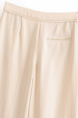Asymmetric Fringe Halter Top & Wide-Leg Pants Set