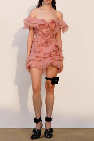 Soft Ruffle Off-Shoulder Mini Dress
