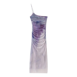Marbella One Shoulder Mesh Long Dress