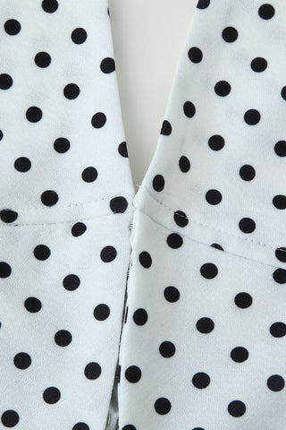 Polka Dot Polyester Halter Neck Sleeveless Top & Flared Pants Set