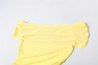 Off-Shoulder Ruched Mesh Cut-Out Long Dress