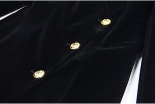 Velvet Wrap Design Long Sleeve Blazer Mini Dress