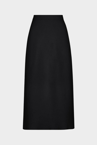 Tweed Embellished Long-Sleeve Top & Wool Long Skirt Two-Piece Set