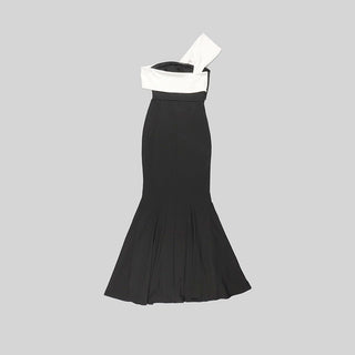 Asymmetric Bow Neck Mermaid Long Dress
