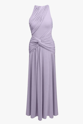 Ruched Twist Waist Sleeveless Long Dress