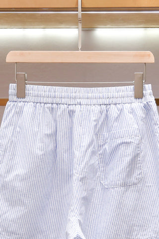 Coastal Embroidered Stripe Shirt & Shorts Set