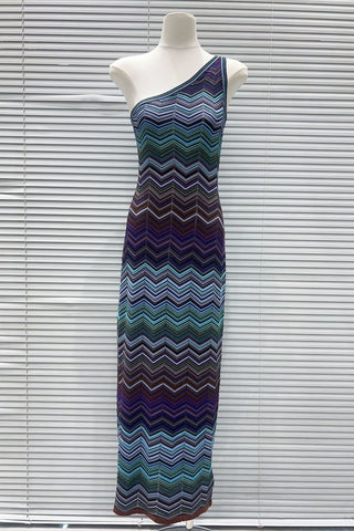 One Shoulder Sleeveless Knit Long Dress – Bodycon Fit, Premium Stretch Fabric