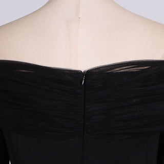 Off-Shoulder Tulle Draped Blazer Dress