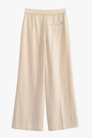 Asymmetric Fringe Halter Top & Wide-Leg Pants Set