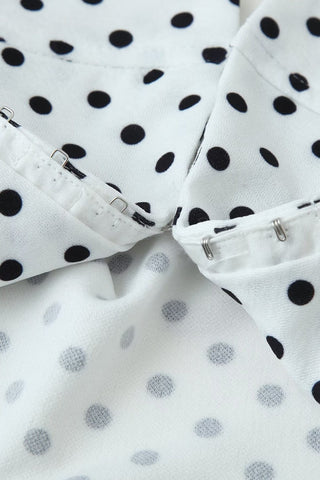 Polka Dot Polyester Halter Neck Sleeveless Top & Flared Pants Set