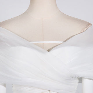 Off-Shoulder Tulle Draped Blazer Dress