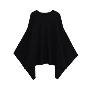 Soft Knit Poncho Top – Asymmetrical Hem Relaxed Fit