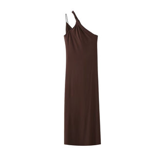 Elyse One Shoulder Mesh Long Dress