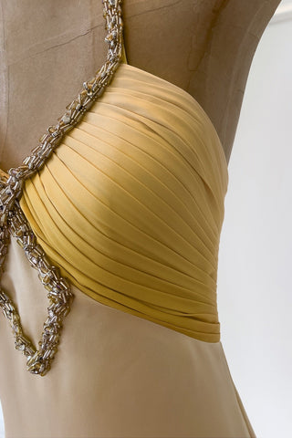 Satin Halter Long Dress with Crystal Detail Sleeveless