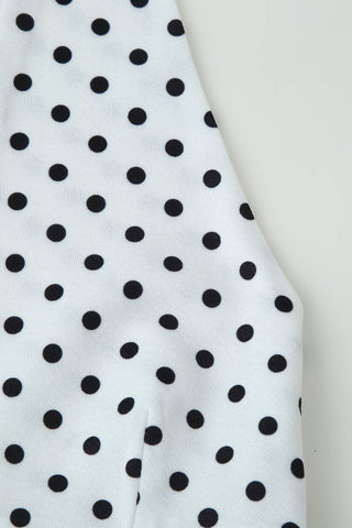 Polka Dot Polyester Halter Neck Sleeveless Top & Flared Pants Set