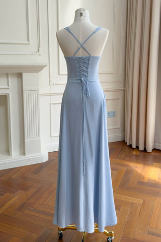Ruched Sweetheart Corset Long Dress – Lace-Up Back Evening Dress