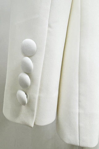Elegant Embellished Blazer & Wide-Leg Pants Set – Tailored Formal Two-Piece Suit