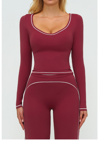 Flex Fit Long Sleeve Top and High-Waist Pants Set