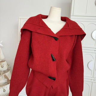 Ribbed Knit Cropped Jacket & High-Waist Shorts Set