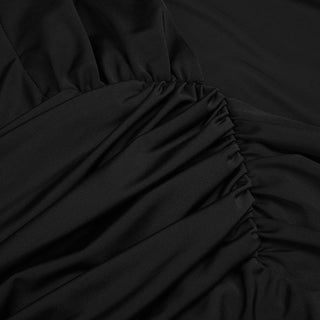 Stretch Jersey Open-Back Draped Long Dress