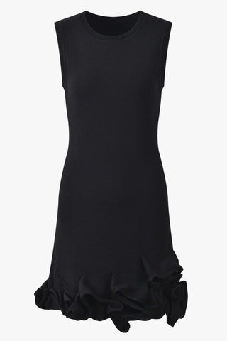 Floral Appliqué Sleeveless Knit Mini Dress