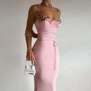Daisy Sleeveless Flower Long Dress