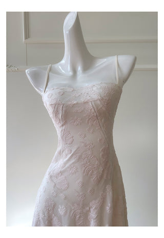 Floral Jacquard Lace Corset Midi Dress
